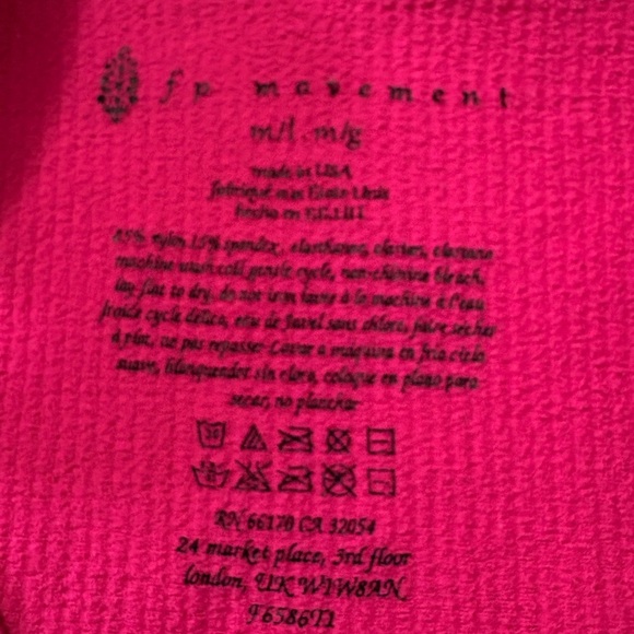 Free People Movement Vibrant Hot Pink Sleeveless Ribbed Crop Top w Cutouts. M/L - Picture 5 of 9